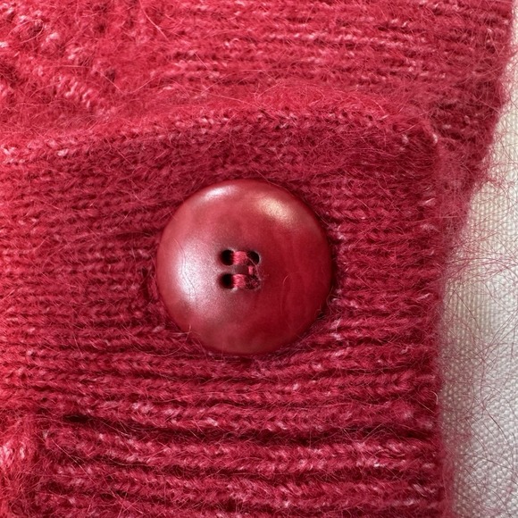 Sezane Eya Cardigan Sweater Kid Mohair Wool Blend Pink XXS Oversized Quiet Luxe - Picture 12 of 15